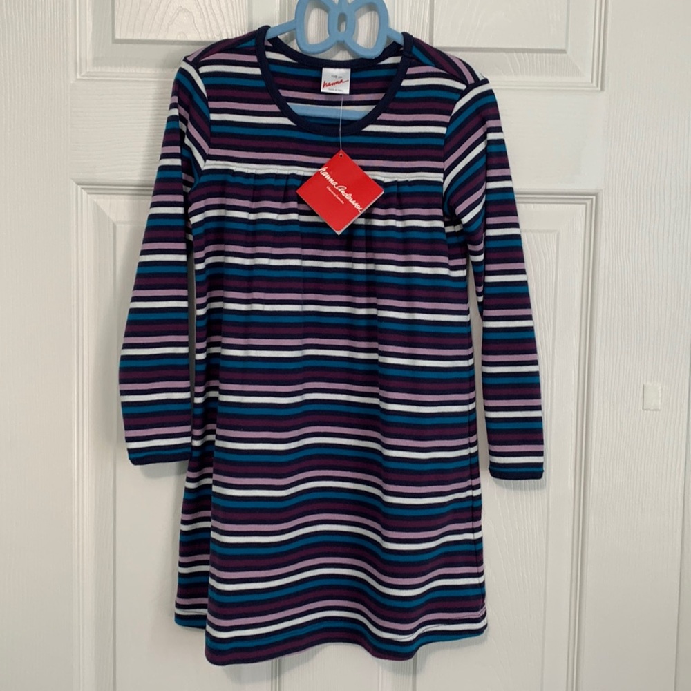 Hanna Andersson Striped Purple Dress